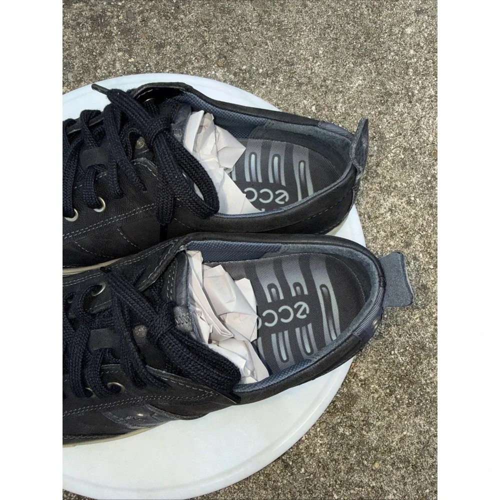 Ecco Shoes Men US 13 Black Leather‎ Oxford Lace Up Shoes Sneaker Driving Shoe